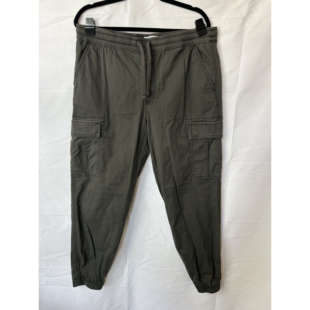 Sonoma Women's Cargo Jogger Pants Size Large Charcoal Gray Cotton Drawstring
